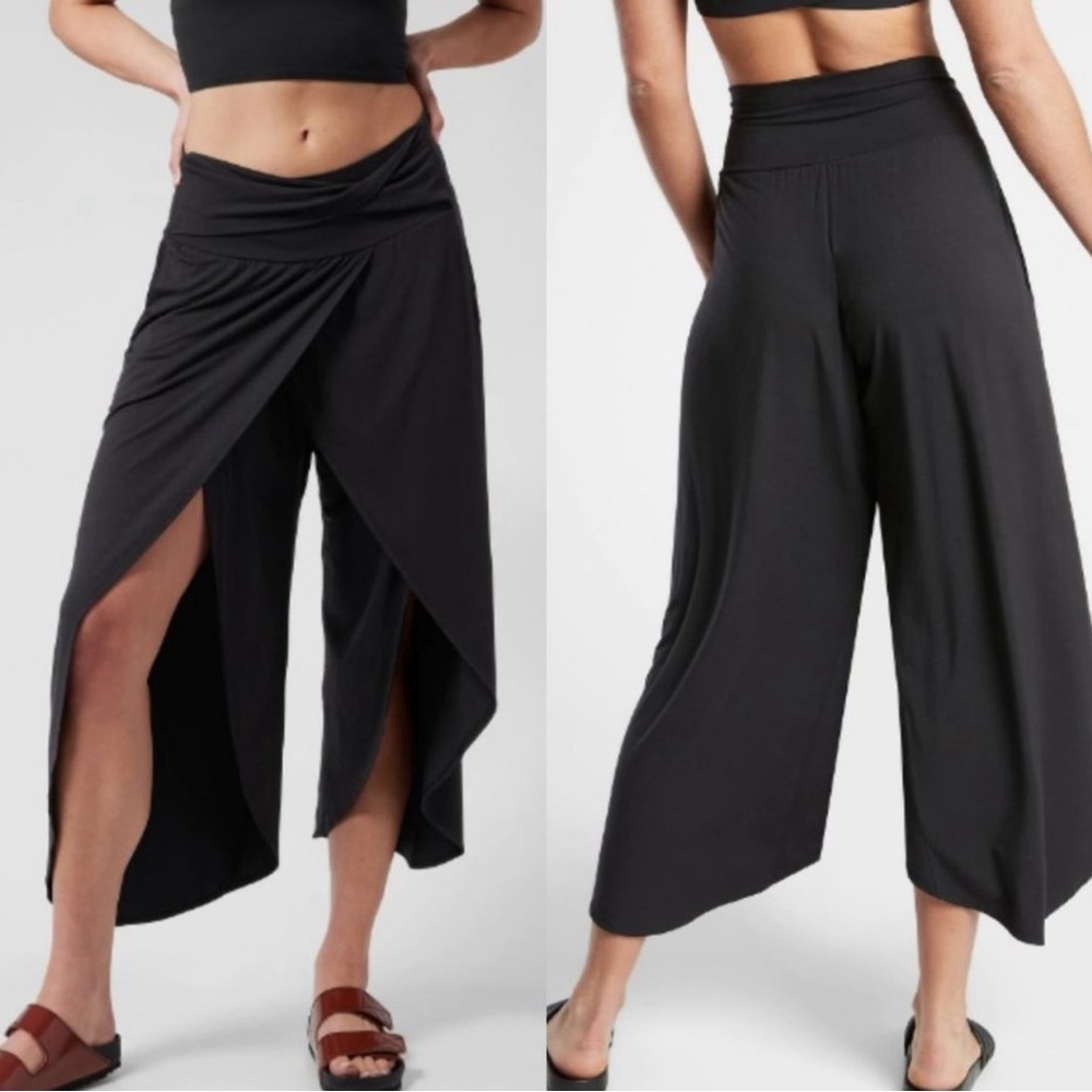 Athleta Black Wide Leg Yoga Pants Lowest Price - Picture 2 of 9